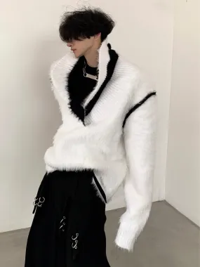 【23s December.】Imitation Mink V-neck Loose Sweater
