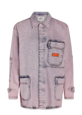 Color Denim Johnny Jacket - Vintage Purple