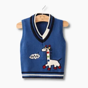 Kids Giraffe Print Sweater Vest