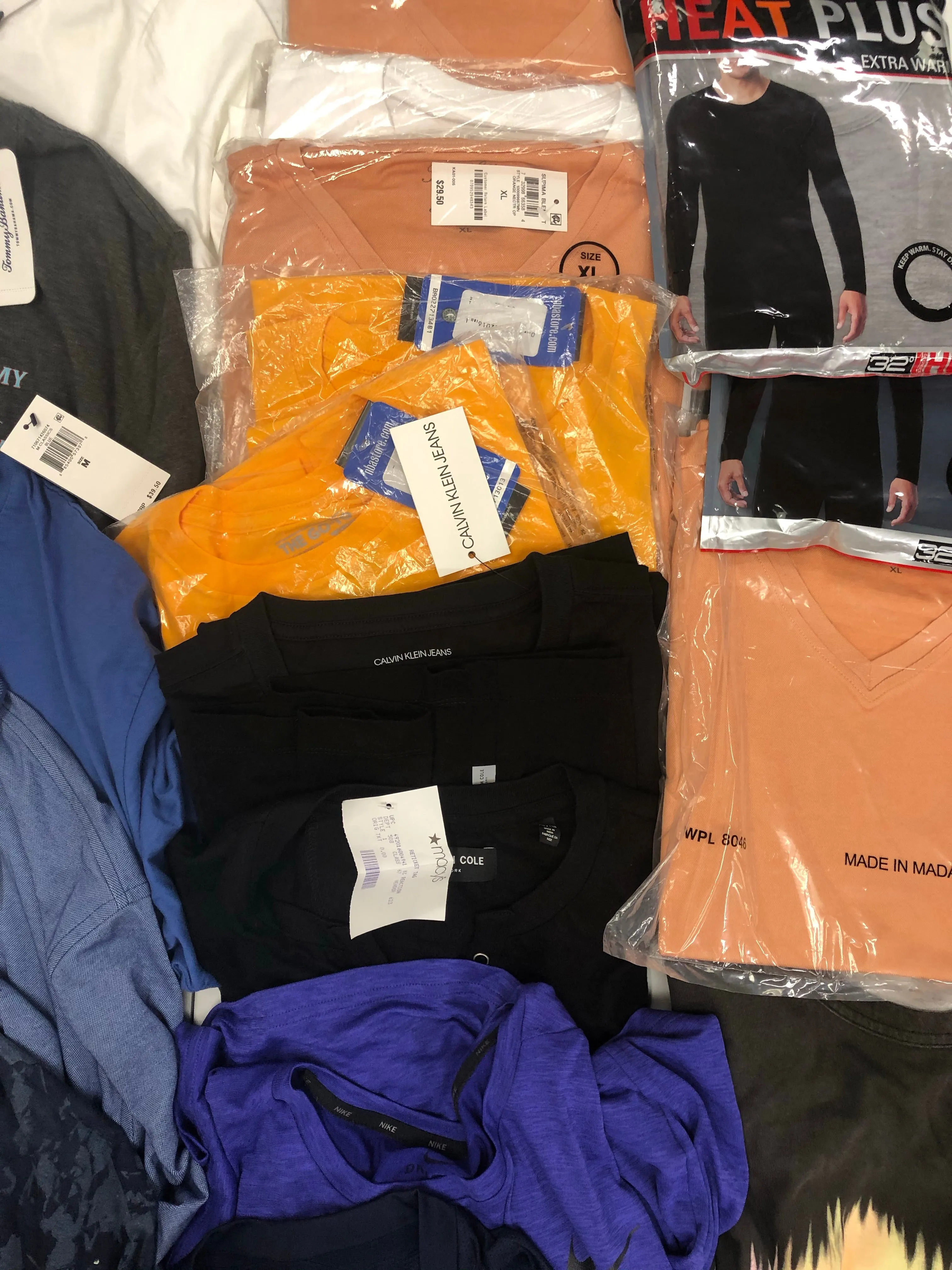 Men's Clothing Top Wholesale Lot, Puma, Adidas, Levi's, Nike, Tommy Bahama, Calvin Klein, Tasso Elba, Guess, and more, 23 Units, Shelf Pulls, MSRP $808.57