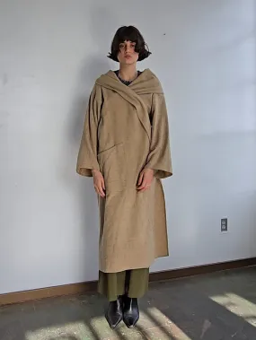 Oat Cream Flowy Wool Coat (L)