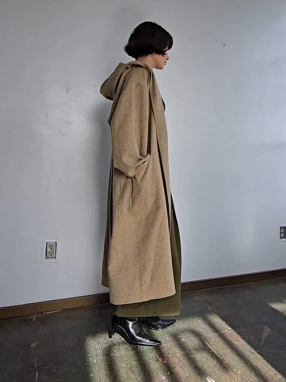 Oat Cream Flowy Wool Coat (L)