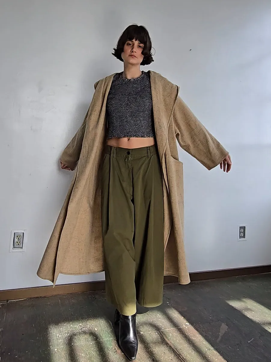 Oat Cream Flowy Wool Coat (L)