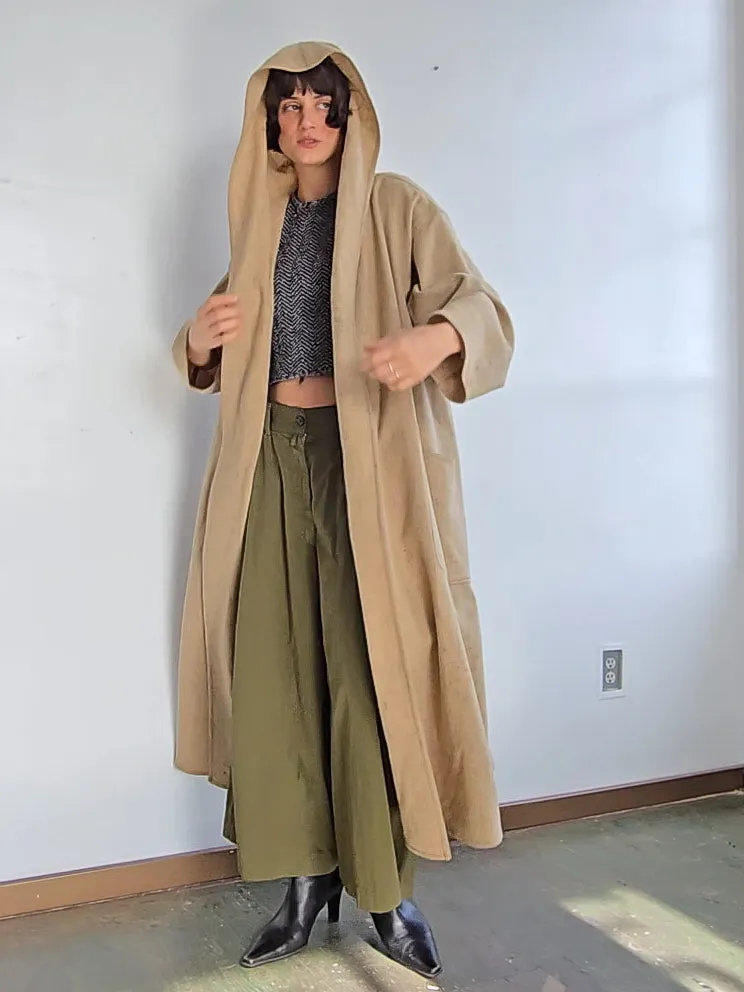 Oat Cream Flowy Wool Coat (L)
