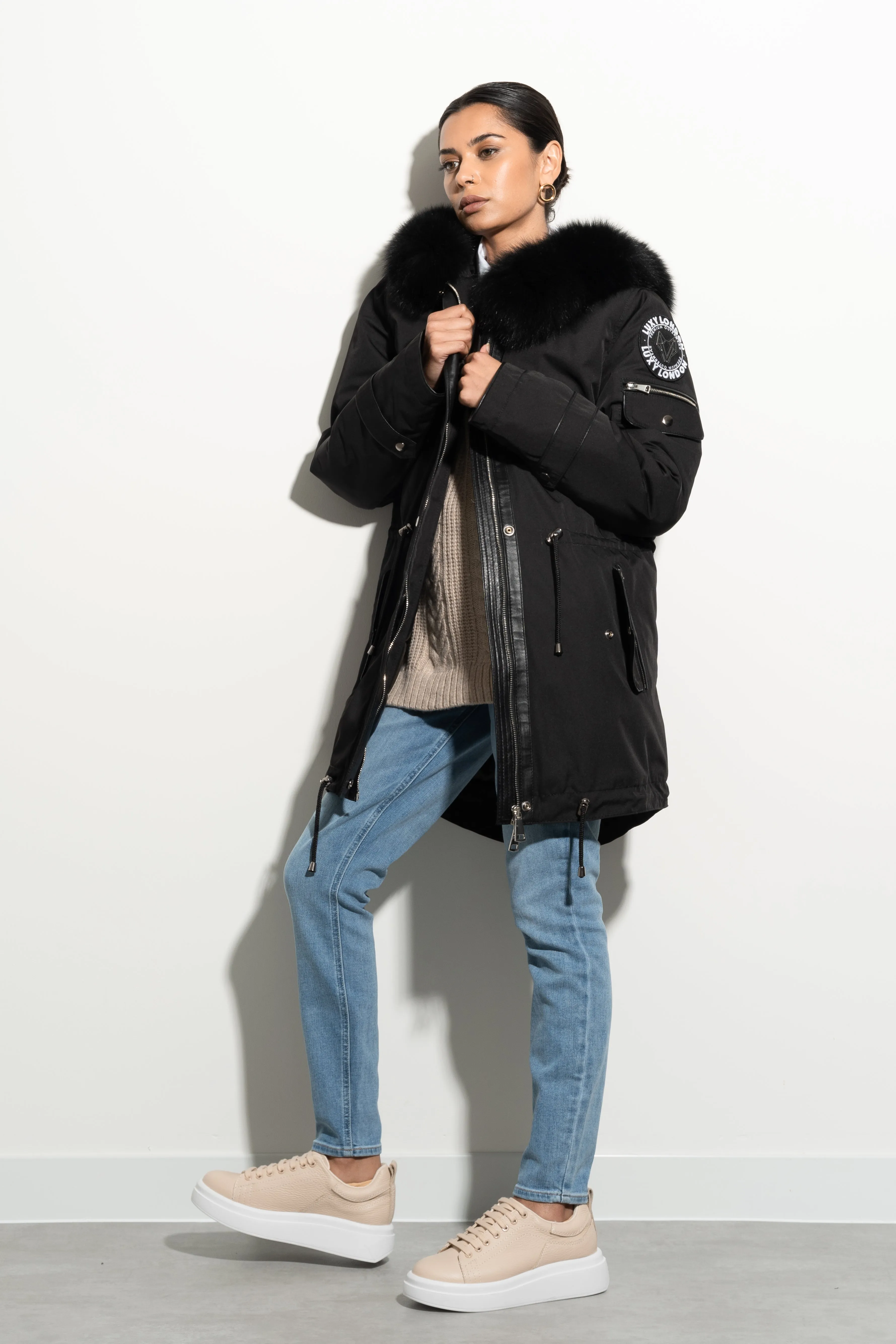 OUTLET SIBERIA WEATHERPROOF BLACK FOX FUR PARKA