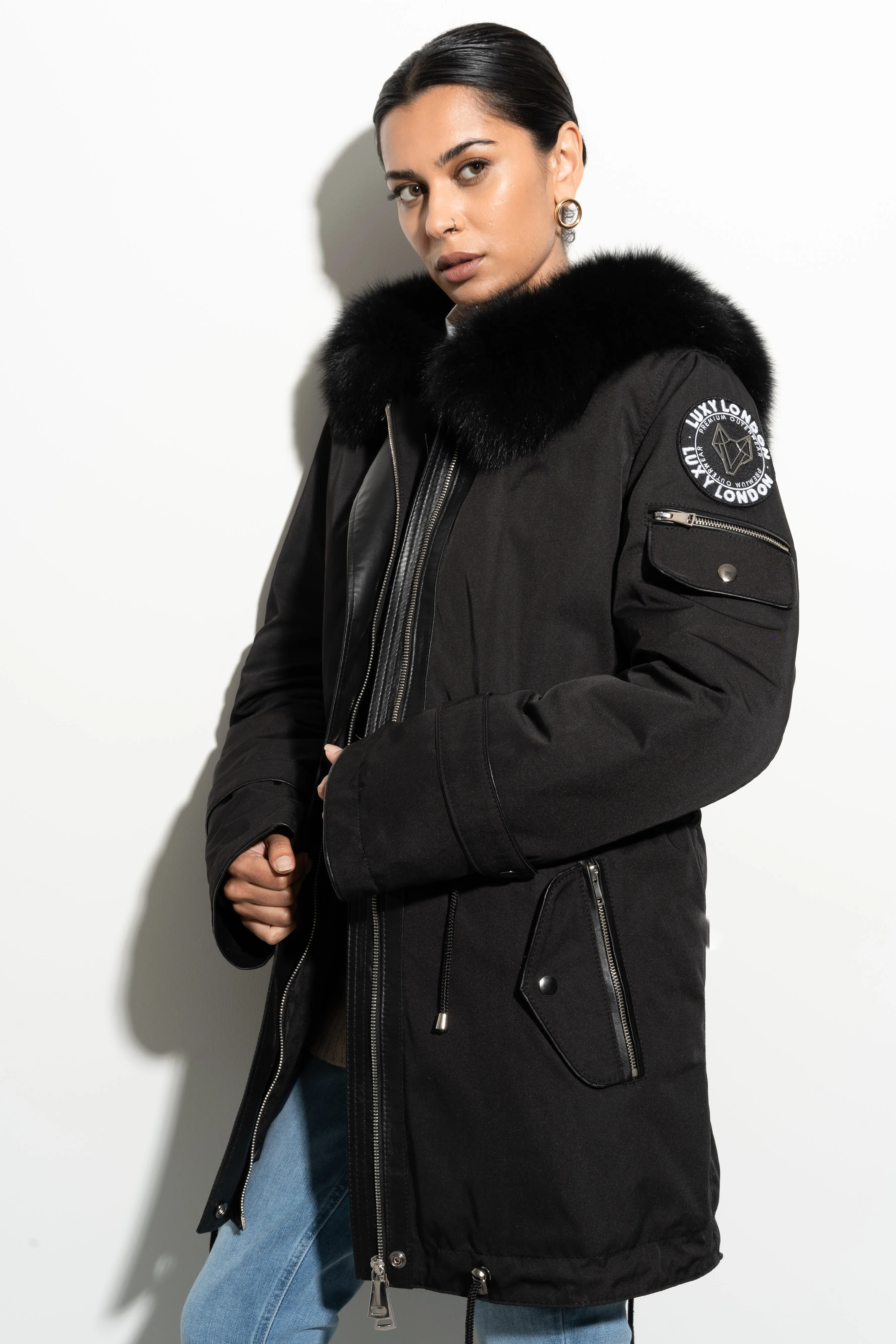 OUTLET SIBERIA WEATHERPROOF BLACK FOX FUR PARKA