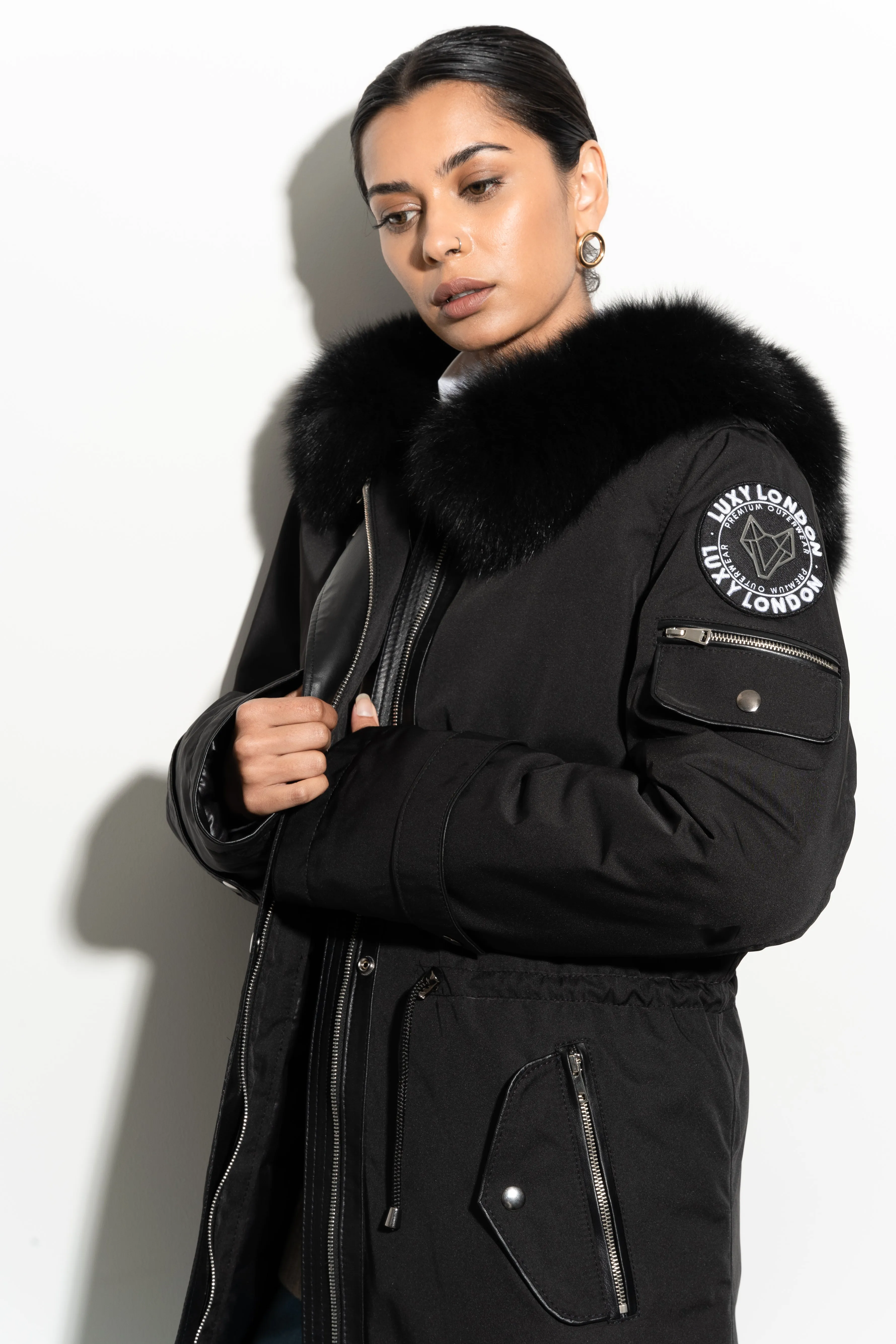 OUTLET SIBERIA WEATHERPROOF BLACK FOX FUR PARKA