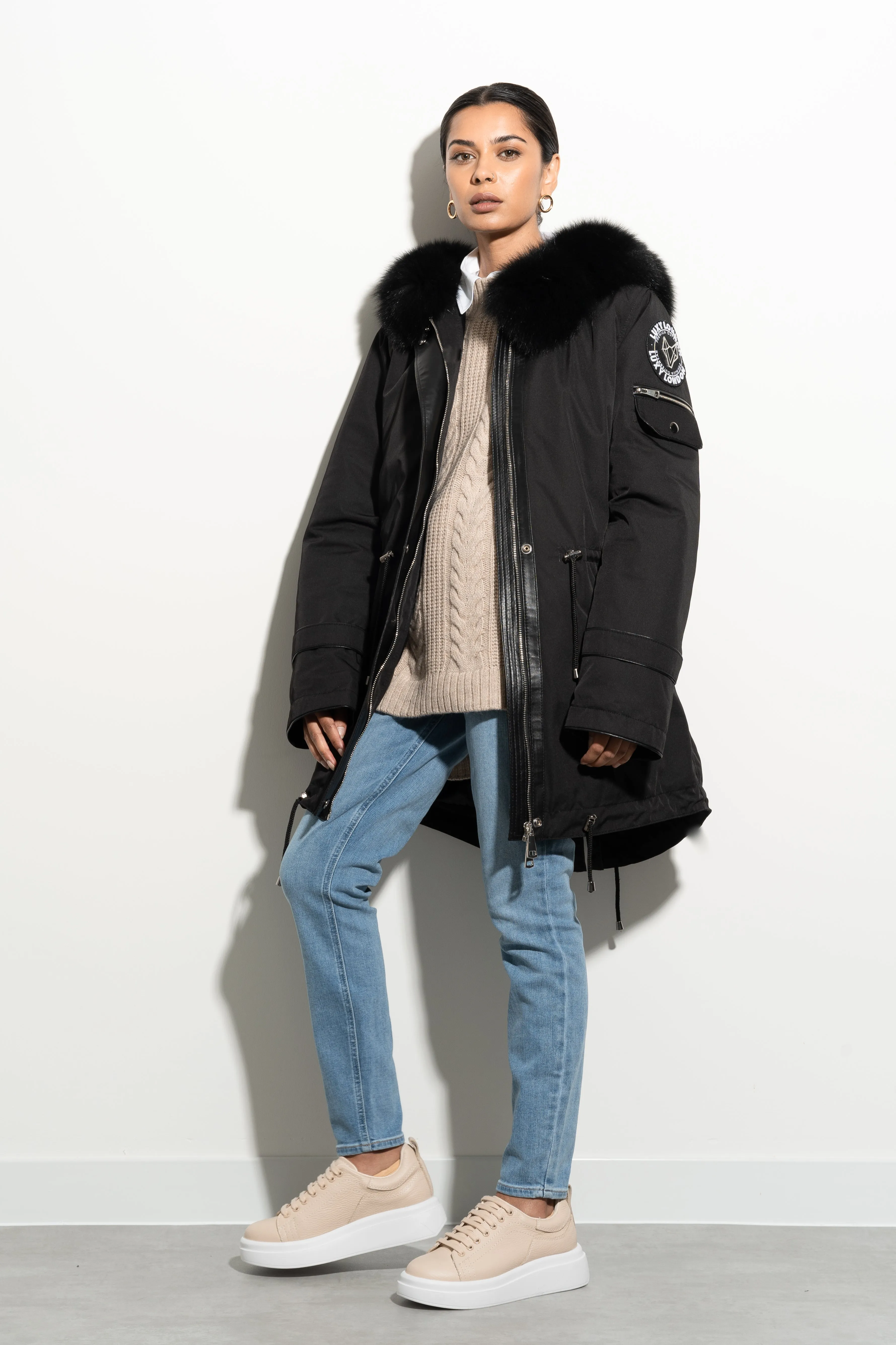 OUTLET SIBERIA WEATHERPROOF BLACK FOX FUR PARKA