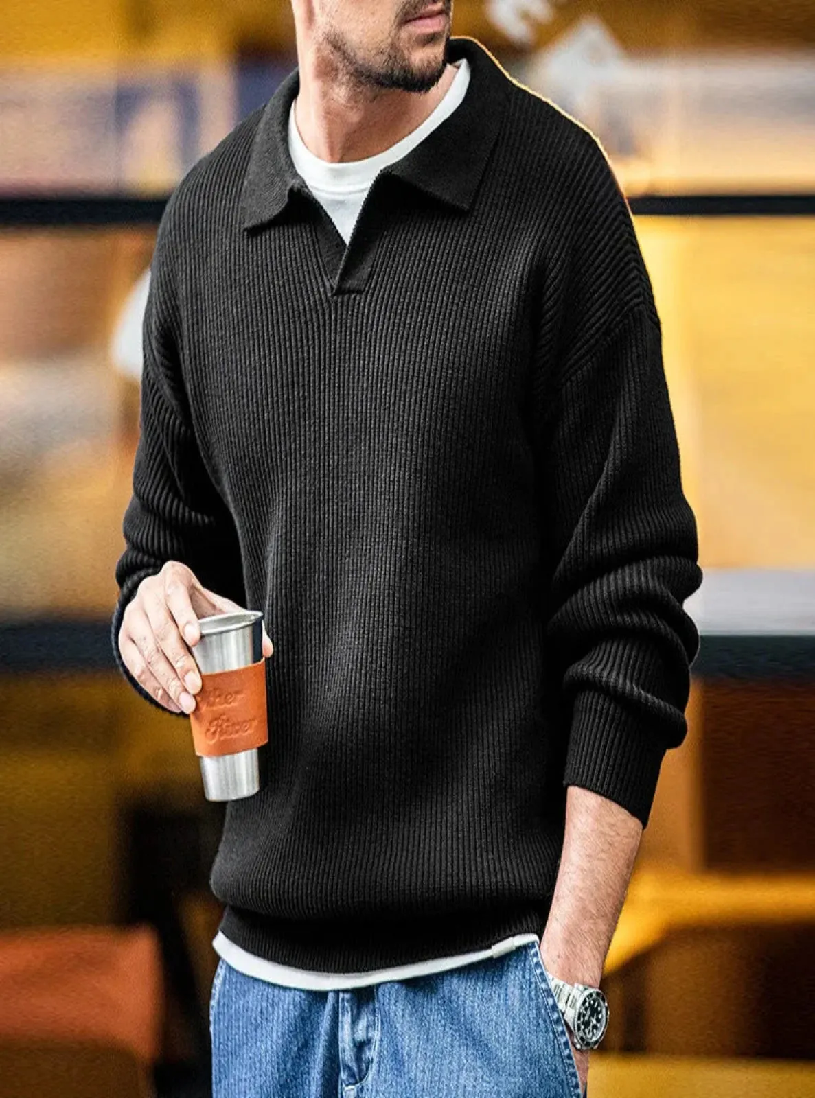 Regular Fit Polo Sweater