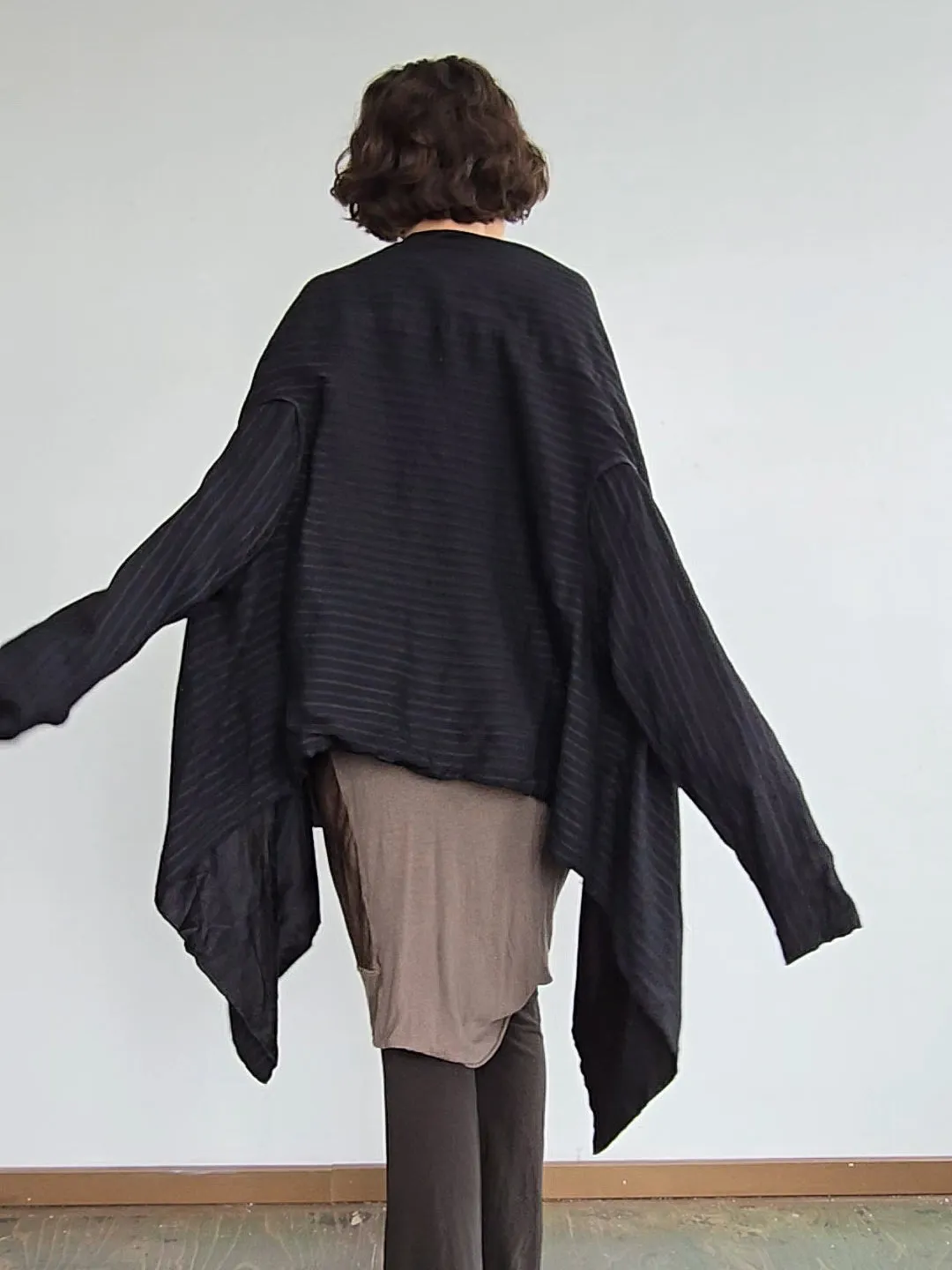 Striped Wool Flowy Jacket (M)