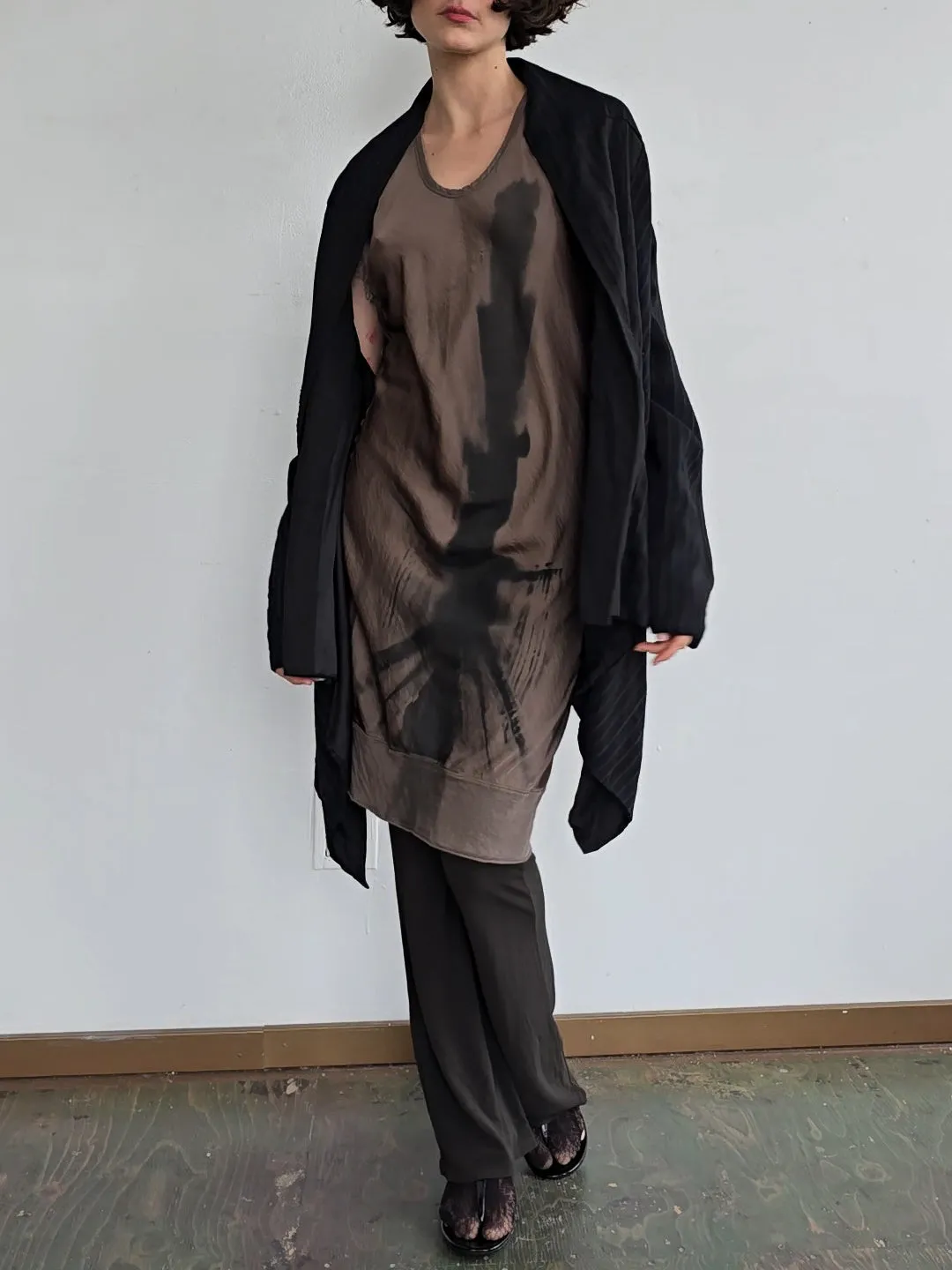 Striped Wool Flowy Jacket (M)