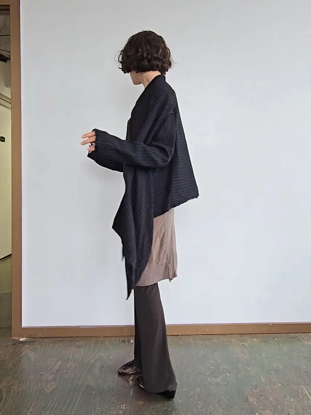Striped Wool Flowy Jacket (M)