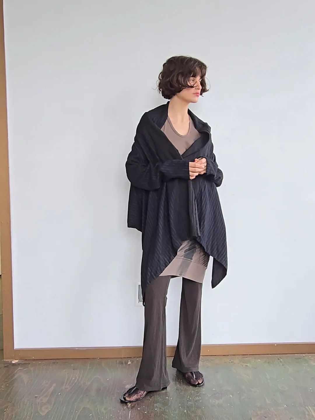 Striped Wool Flowy Jacket (M)