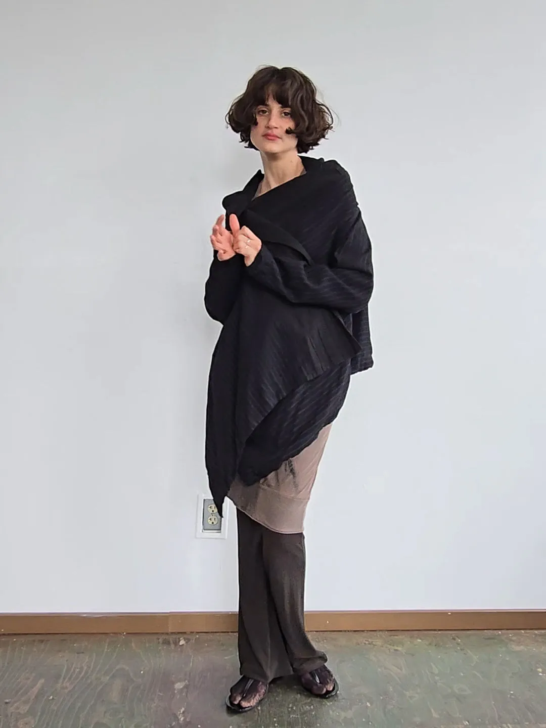 Striped Wool Flowy Jacket (M)