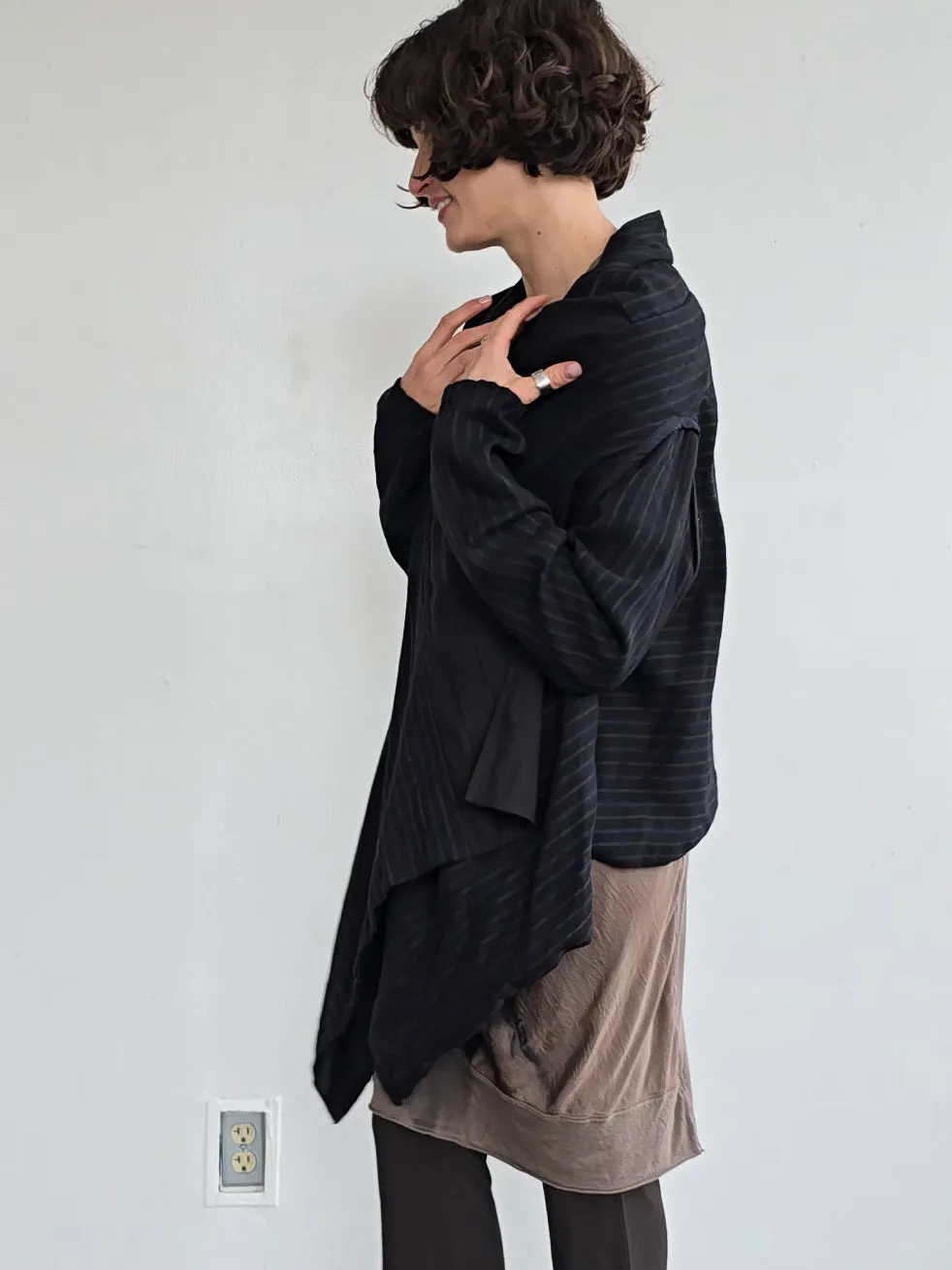 Striped Wool Flowy Jacket (M)