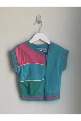 Vintage Color Block Zip Up Top/Jacket - Size 2T